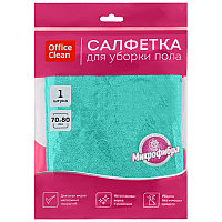 Салфетка для пола OfficeClean Премиум, зеленая микрофибра, 70*80см, индивид. упаковка