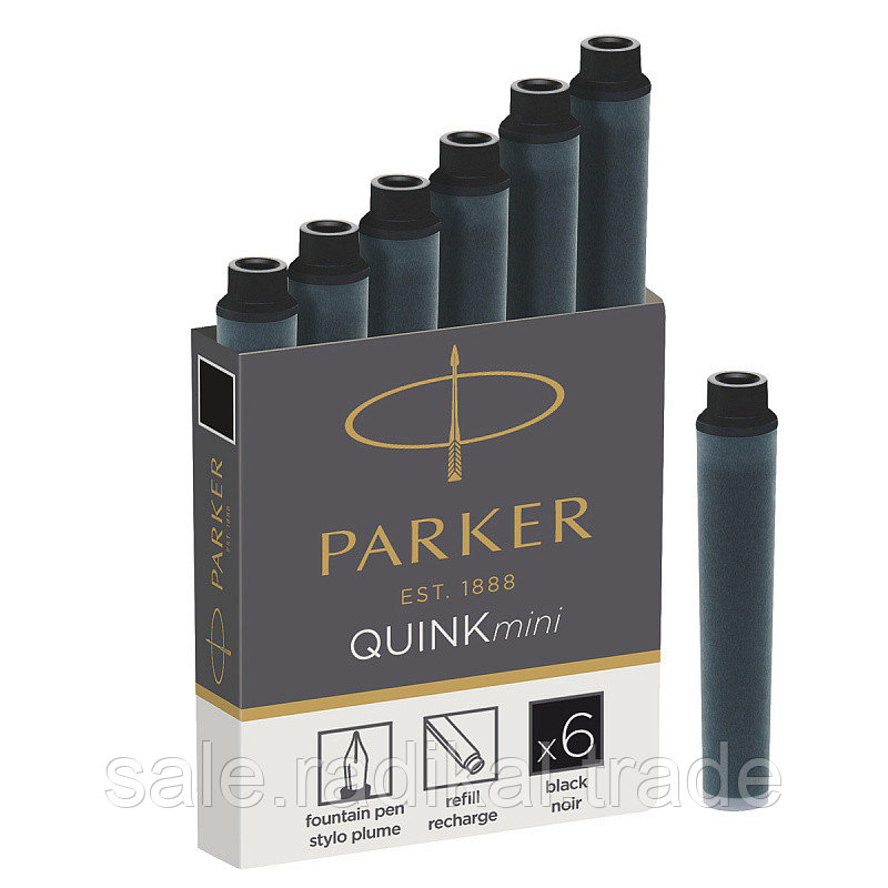 Картридж-мини с чернилами QUINK для перьевой ручки, SHORT, арт. PARKER-S0767240, арт. PARKER-S0767220, цвет - фото 1 - id-p226314812