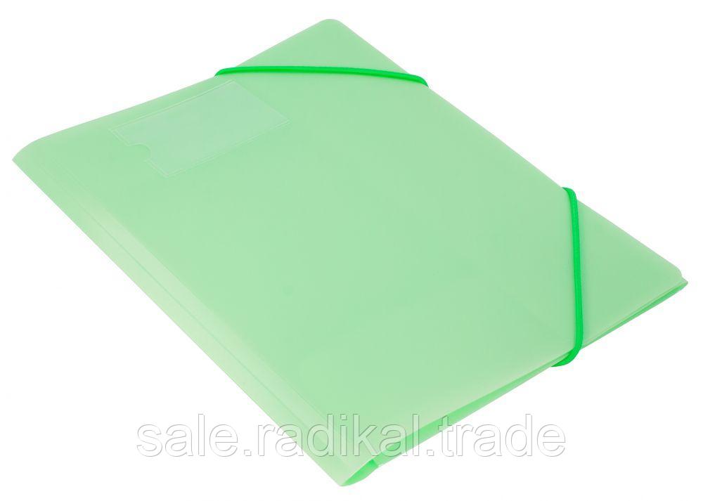 Папка на резинке Бюрократ Gems GEMPR05GRN A4 пластик кор.30мм 0.5мм зеленый турмалин карман - фото 1 - id-p226314985