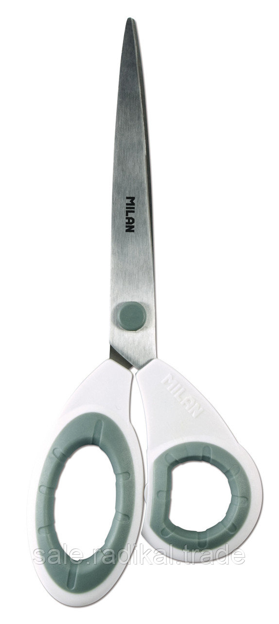 Ножницы офисные Milan Soft 22см, ассиметричные ручки с резиновыми вставками, европодвес, арт. BWM10265 - фото 1 - id-p226315806