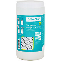 Салфетки чистящие влажные OfficeClean, для пластика, в тубе, 100шт. 260885