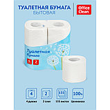 Бумага туалетная OfficeClean 2-слойная, 4шт., тиснение, белая цена без НДС!, фото 3