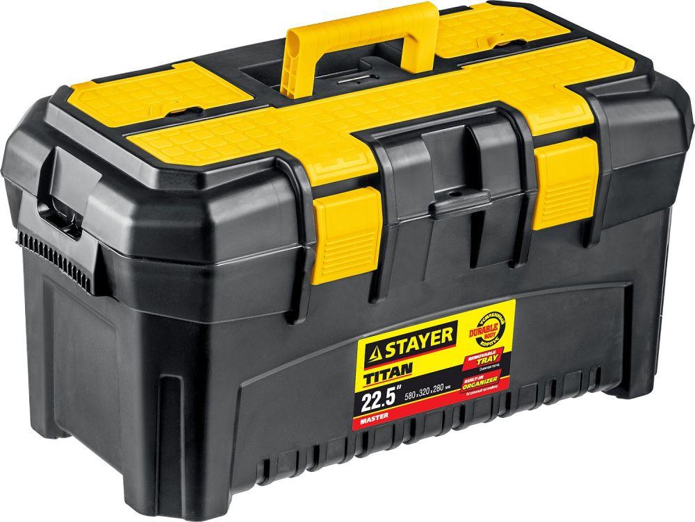 Stayer Ящик для инструмента, пластиковый, литой, 22", пласт. замки (38016-22) STAYER - фото 1 - id-p226317453