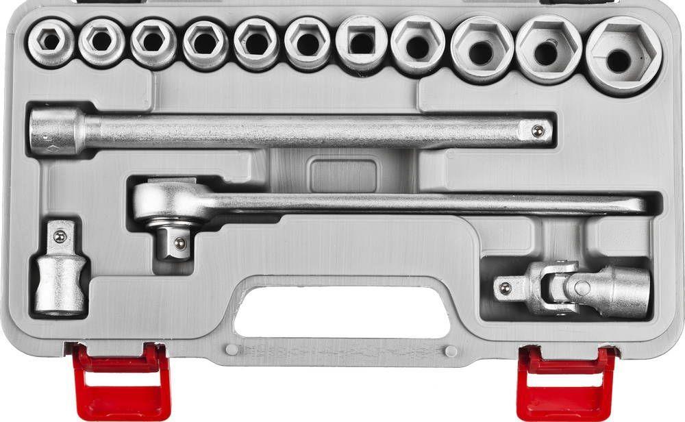 НИЗ Набор головок с трещоткой и удлинителем 1/2" 10-27мм, 15пр. №2Д (2761-20_z01) НИЗ - фото 1 - id-p226317519