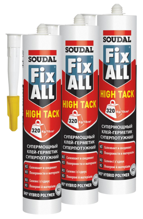 Soudal Клей герметик гибридный Fix All High Tack 290 мл белый туба (119129) упаковка 3 шт. SOUDAL - фото 1 - id-p226321706