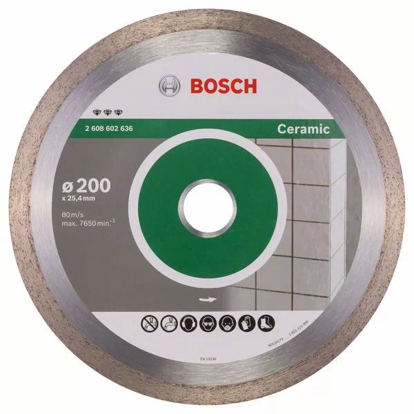 Bosch Круг алмазный сплошной 200x2.4x10x25.40 мм Best for Ceramic (2 608 602 636) BOSCH - фото 1 - id-p226319744