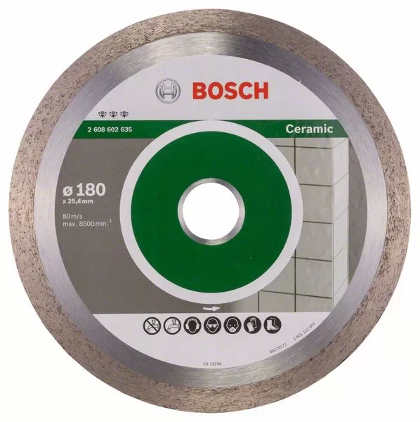 Bosch Круг алмазный сплошной 180x25.40 мм Best for Ceramic (2 608 602 635) BOSCH - фото 1 - id-p226319745