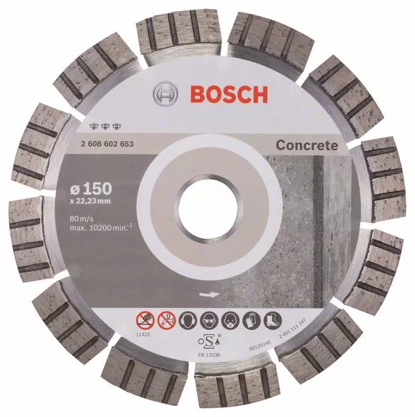 Bosch Круг алмазный сегм. 150x12х22.23 мм Best for Concrete (2 608 602 653) BOSCH - фото 1 - id-p226319750
