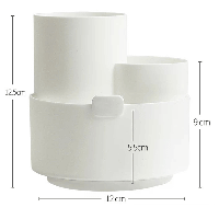 Органайзер для канц. принадлежностей "deVENTE. Orbit" вращающийся, 12x12,5x12 см, пластиковый, белый, 4102200