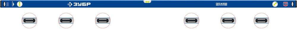 Зубр Уровень строительный, 200 см. (0.5 мм/м, 3 гл., фрезер., усил.), магн. (34589-200_z01) ЗУБР - фото 1 - id-p226321820