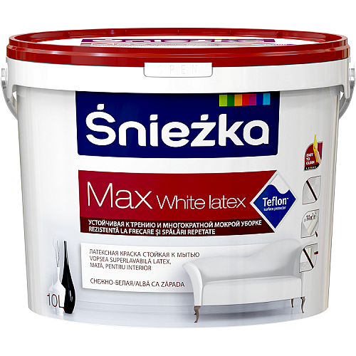 Sniezka Краска Sniezka MAX White Latex, белая, 3.0л - фото 1 - id-p226319847