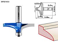 Зубр Фреза фигирейная №3, D= 63,5мм, рабочая длина-19мм, радиус -мм, хв.-12мм, d-12,7мм (28762-63.5) ЗУБР
