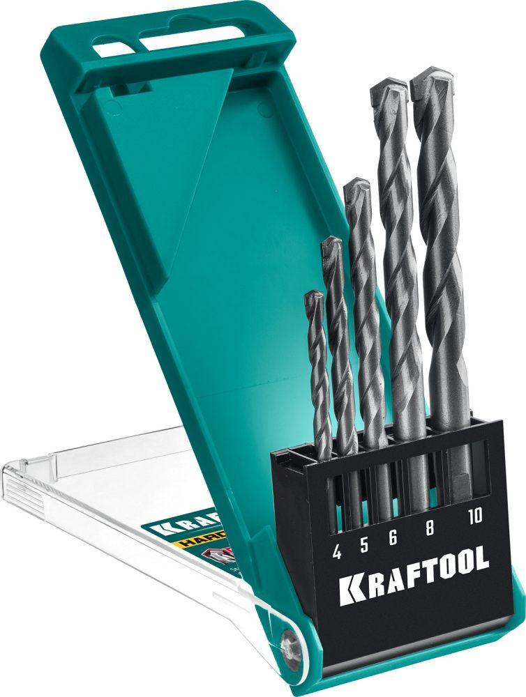 Kraftool Набор сверл по твёрдым материалам 4-5-6-8-10 мм, 5шт. (29177-H5) KRAFTOOL - фото 1 - id-p226321938