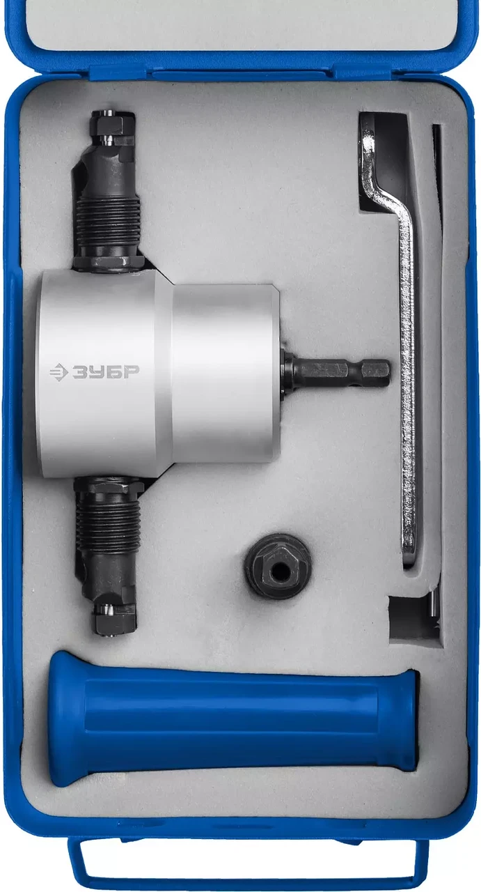 Зубр Насадка-ножницы для резки листового металла, до 2мм + запчасти, в кейсе "Сверчок" (23294) ЗУБР - фото 2 - id-p226319992