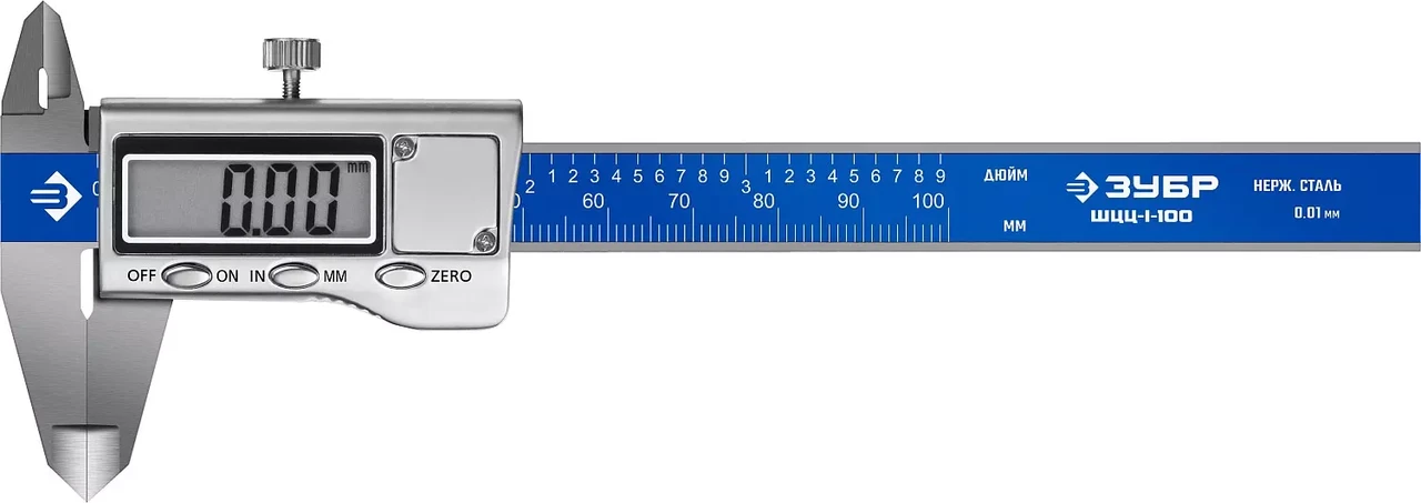 Зубр Штангенциркуль электр. 100х0.01мм "Профессионал" (34463-100) ЗУБР - фото 1 - id-p226320006