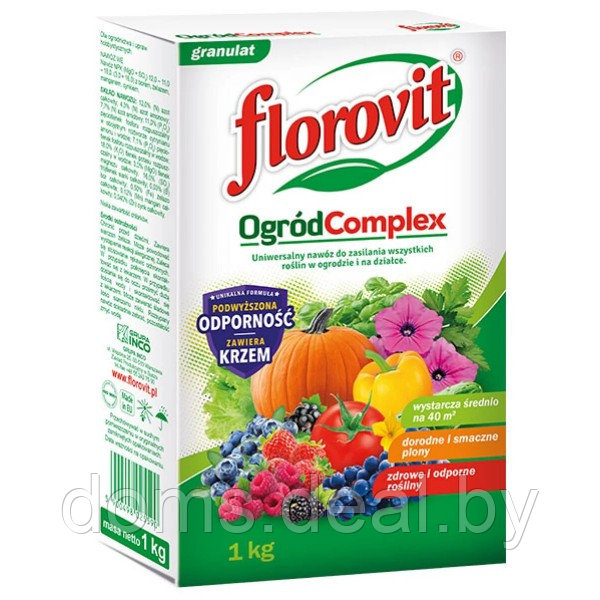 Удобрение Флоровит универсальное гранулированное для растений Сад Complex, коробка 1кг Florovit Флоровит - фото 1 - id-p226321885