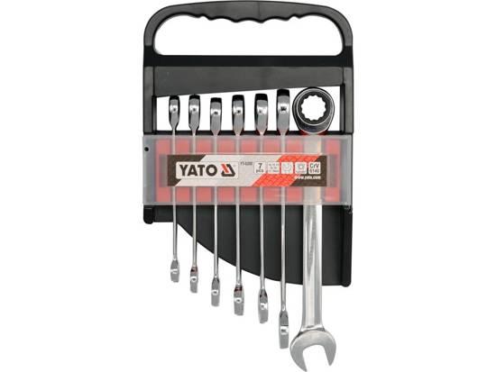 Yato Набор ключей комбинированных с трещоткой 10-19мм, 7пр. (YT-0208) YATO - фото 1 - id-p226320101