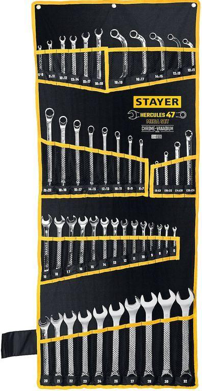 Stayer Набор ключей гаечных, универсальный, 6-32мм, 47пр., Cr-V "HERCULES" (27082-H47) STAYER - фото 1 - id-p226318103