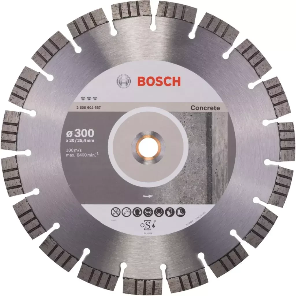 Bosch Круг алмазный сегм. 300х2.8x15x25.4/20.0 мм Best for Concrete (2 608 602 657) BOSCH - фото 1 - id-p226317222