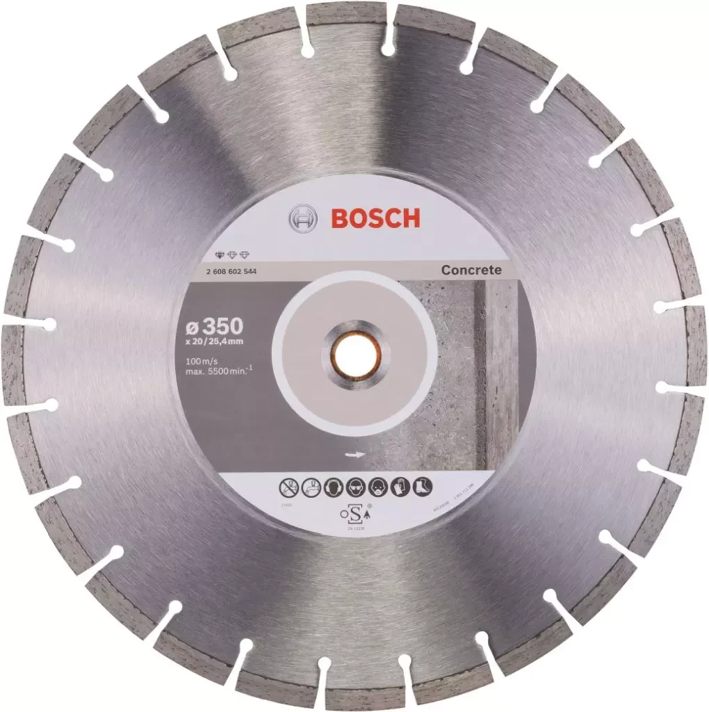 Bosch Круг алмазный сегм. 350х2.8х10х25.4/20.0 мм Бетон Standart (2 608 602 544) BOSCH - фото 1 - id-p226317223