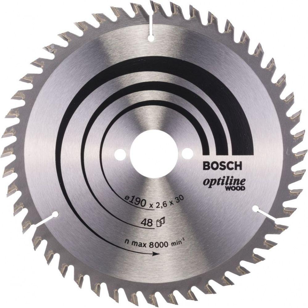 Bosch Диск пильный 190х30х2.6х48 Optiline Wood (2 608 640 617) BOSCH - фото 1 - id-p226317245