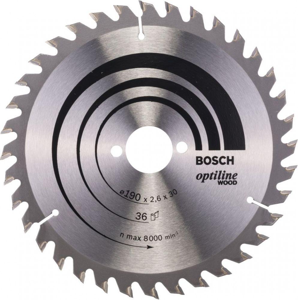 Bosch Диск пильный 190х30х2.6х36 Optiline Wood (2 608 640 616) BOSCH - фото 1 - id-p226317246