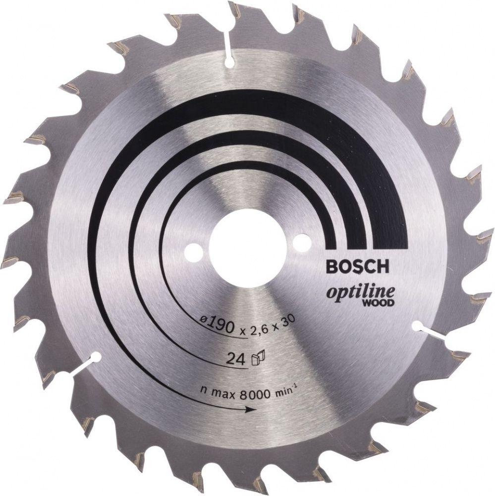 Bosch Диск пильный 190х30х2.6х24 Optiline Wood (2 608 640 615) BOSCH - фото 1 - id-p226317247