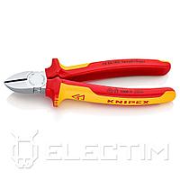 KNIPEX Кусачки боковые (бокорезы) диэл., 180мм, хром., 2-комп. рукоятки (7006180) KNIPEX