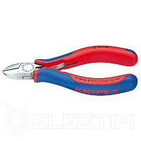 KNIPEX Кусачки боковые (бокорезы) для электромеханика, 125мм, чёрные, 2-комп. рукоятки (7612125) KNIPEX