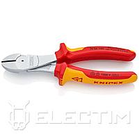 KNIPEX Кусачки боковые (бокорезы) особой мощности диэл., 180мм, хром., 2-комп. рукоятки (7406180) KNIPEX