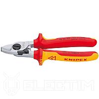 KNIPEX Кабелерез диэл., с пружиной, 165мм, хром., 2-комп. рукоятки (9526165) KNIPEX