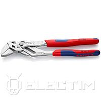 KNIPEX Клещи переставные - гаечный ключ, 52мм (2"), 250мм, Cr-V, хром., 2-комп. рукоятки (8605250) KNIPEX