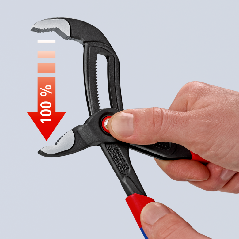 KNIPEX Клещи переставные COBRA QuickSet с фиксатором, 50мм (2"), под ключ 46мм, 250мм (8722250) KNIPEX - фото 5 - id-p226321269