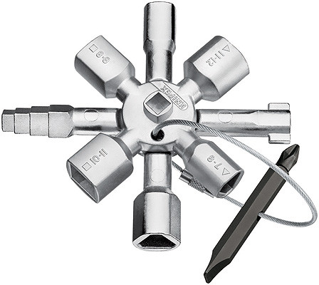 KNIPEX Ключ крестовой TwinKey 8-лучевой для стандартных шкафов, 92мм. (001101) KNIPEX - фото 2 - id-p226321276
