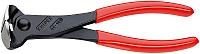 KNIPEX Кусачки торцевые, 180мм, тверд. кромок 61 HRC, чёрные, обливные рукоятки (6801180) KNIPEX