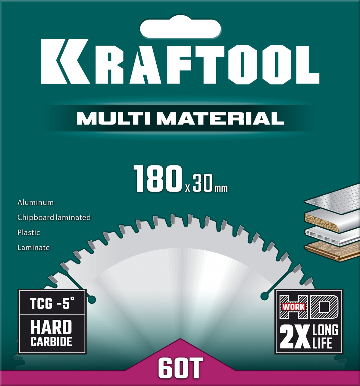 Kraftool Диск пильный 180х30х60Т по алюминию "Multi Material" (36953-180-30) KRAFTOOL - фото 3 - id-p226322300