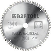 Kraftool Диск пильный 190х20х60Т по алюминию "Multi Material" (36953-190-20) KRAFTOOL