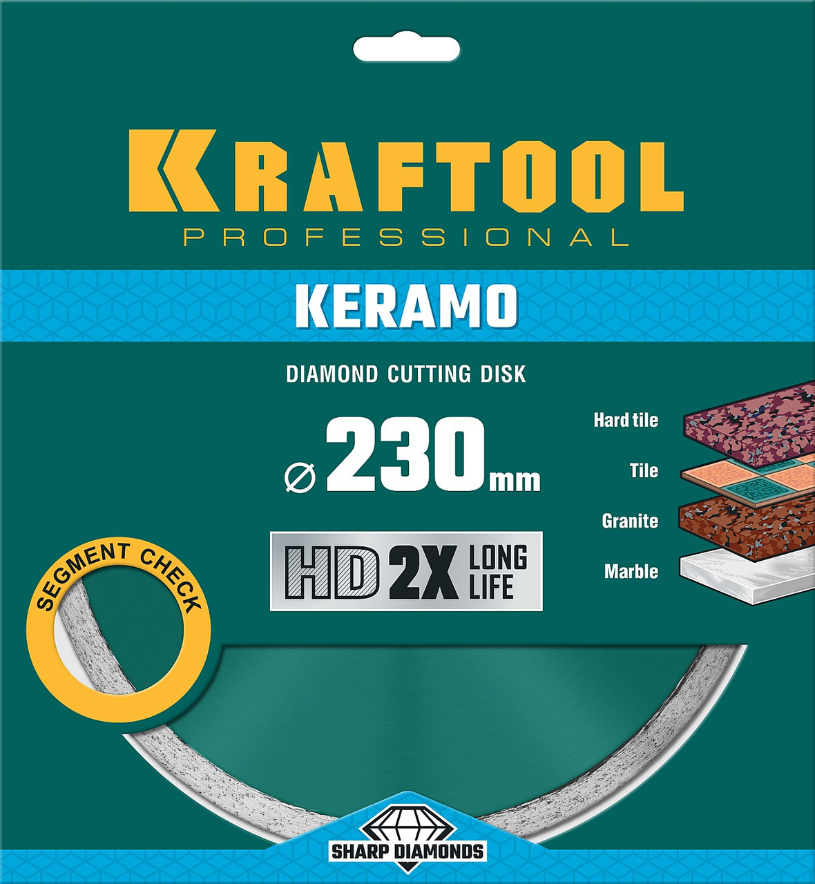 Kraftool Круг алмазный сплошной 230х2.8х10х22.23 мм Керамика "Keramo" (36684-230) KRAFTOOL - фото 3 - id-p226322399