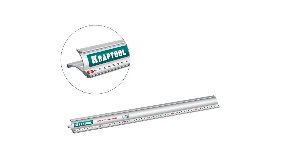 Kraftool Линейка алюминиевая, усиленная 60см, стальная направляющая (34275-60) KRAFTOOL - фото 1 - id-p226322405