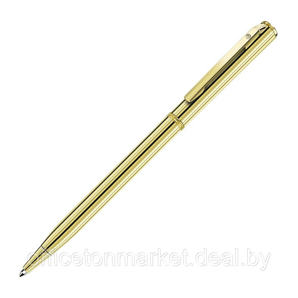 Ручка шариковая автоматическая "Slim Gold", 1.0 мм, золотистый, стерж. синий - фото 1 - id-p226323167