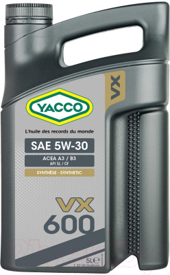 Моторное масло Yacco 5W30 VX 600 - фото 1 - id-p226325193