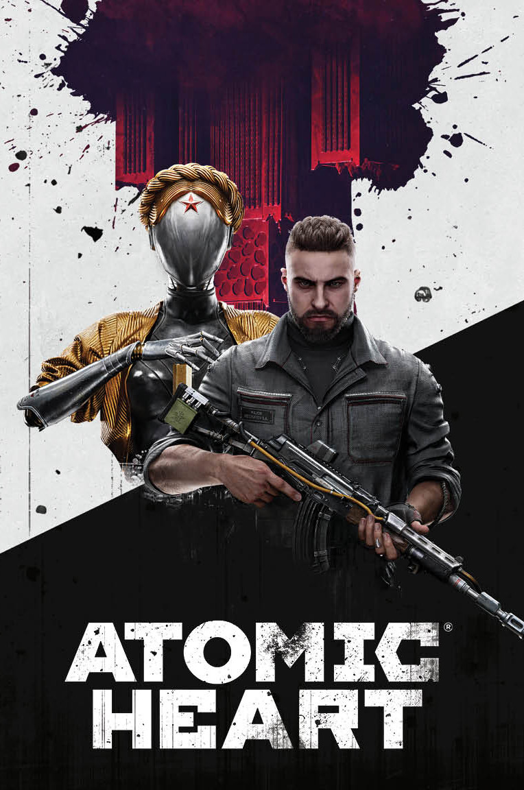 Обложка для паспорта Atomic Heart. Близняшка и майор Нечаев (ПВХ, 185х133 мм) - фото 1 - id-p226327892