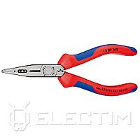 KNIPEX Плоскогубцы электрика, 160мм, чёрные, 2-комп. рукоятки (1302160) KNIPEX