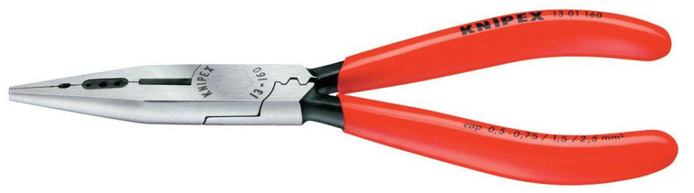 KNIPEX Плоскогубцы электрика, 160мм, чёрные, обливные рукоятки (1301160) KNIPEX - фото 1 - id-p226321308