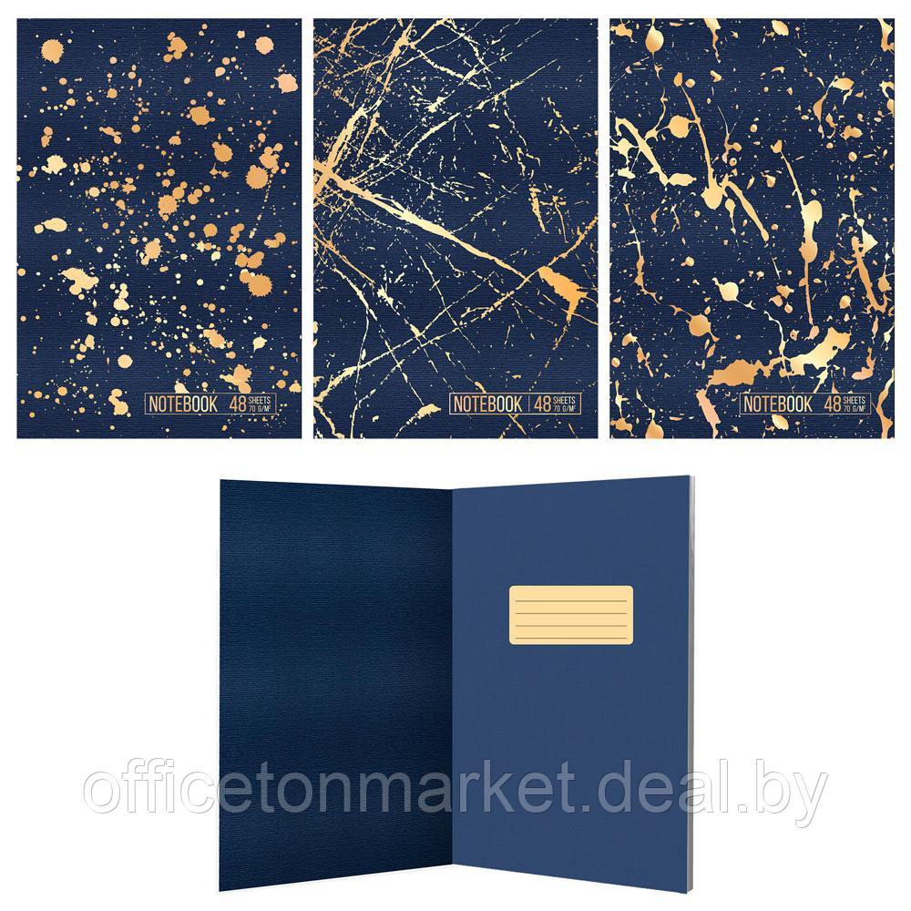 Тетрадь "Золотые брызги", А4, 48 листов, клетка, ассорти - фото 1 - id-p224951648
