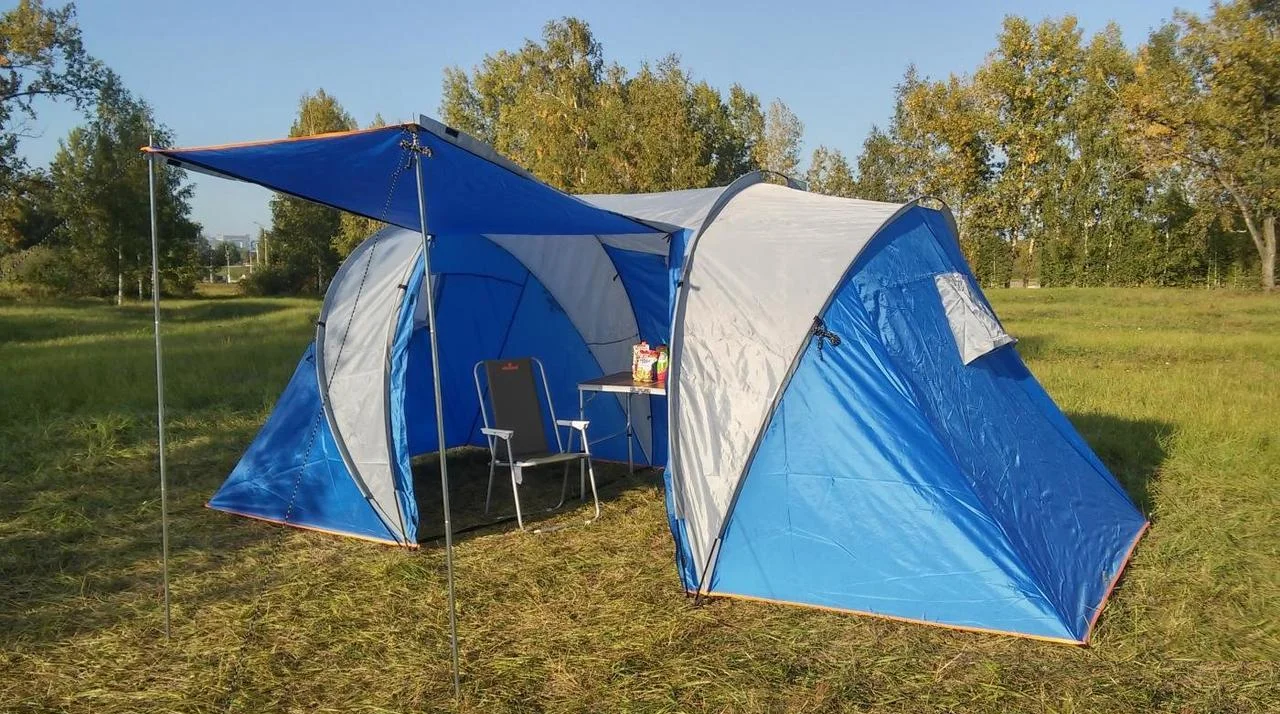 Палатка туристическая LANYU LY-1699 двухкомнатная 4-х местная 450х220х180см - фото 1 - id-p116854926
