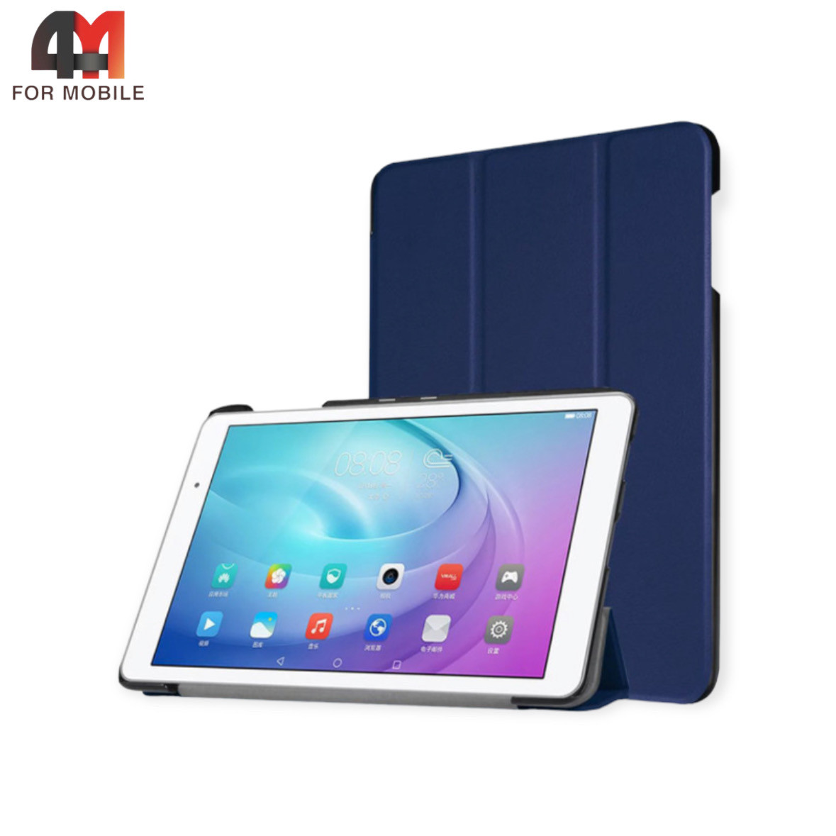 Чехол книга для планшета Huawei M5 10.8" пластиковый, синего цвета - фото 1 - id-p226330164
