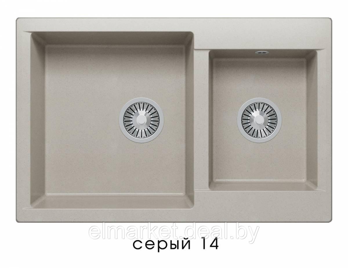 Кухонная мойка Polygran Brig-772 серый 14 серый - фото 1 - id-p226330997