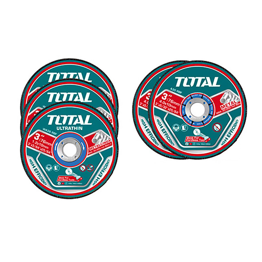 Набор отрезных и шлифовальных дисков TOTAL TAC303768 (5шт) - фото 1 - id-p226331590