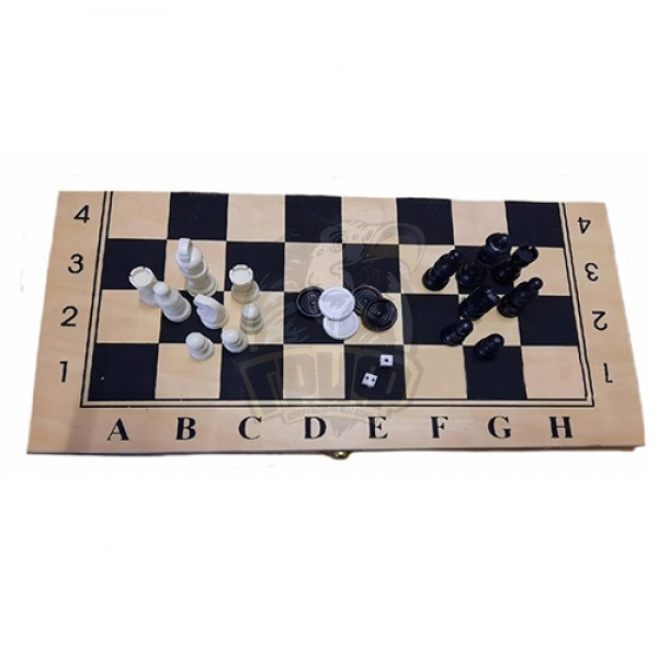 Набор игр 3 в 1 (шахматы, шашки, нарды) (арт. AR-46)
